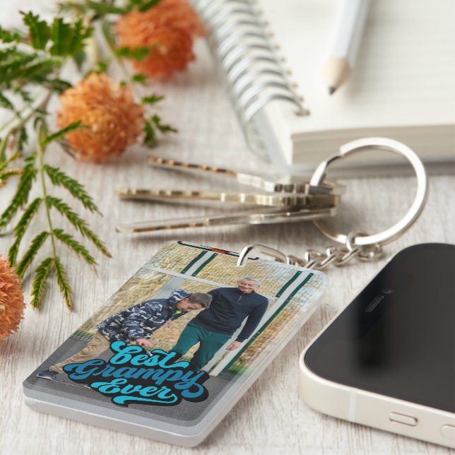 Llavero Mejor Grampy | Foto del abuelo (Frente Derecha)