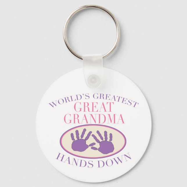 Llavero Mejor Gran Abuela Mano Abajo Camiseta (Anverso)