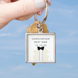 Llavero Mejor hombre Boda de Tuxedo Black Tie Keychain