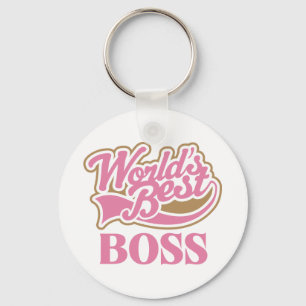 Llavero Mejor Jefe de Mundo Rosa