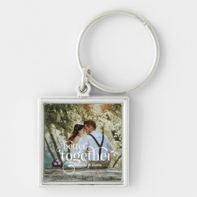Llavero Mejor Juntos Parejas Foto (Frente)