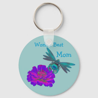 Llavero Mejor Keychain de Flor de Flor de Dragonfly