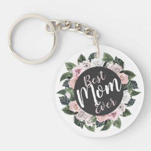 Llavero Mejor Keychain de fotos florales de mamá