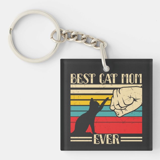 Llavero Mejor Keychain de la Mamá del Gato (Frente)