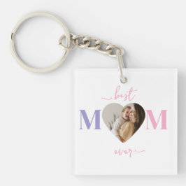 Llavero Mejor Keychain de Mamá del Año - Foto del corazón 