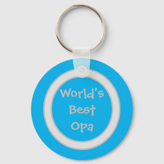 Llavero Mejor Keychain Opa del Mundo Azul y Blanco