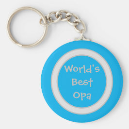 Llavero Mejor Keychain Opa del Mundo Azul y Blanco