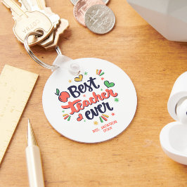 Llavero Mejor Maestra Ever Rojo Amarillo Verde