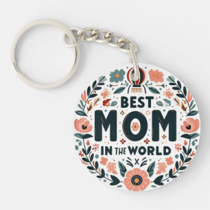 Llavero Mejor Mamá del Mundo - Corona Floral