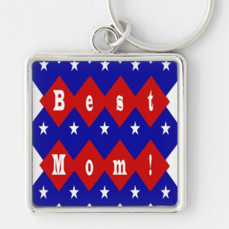 Llavero Mejor Mamá en Forma de Diamante Patriótico