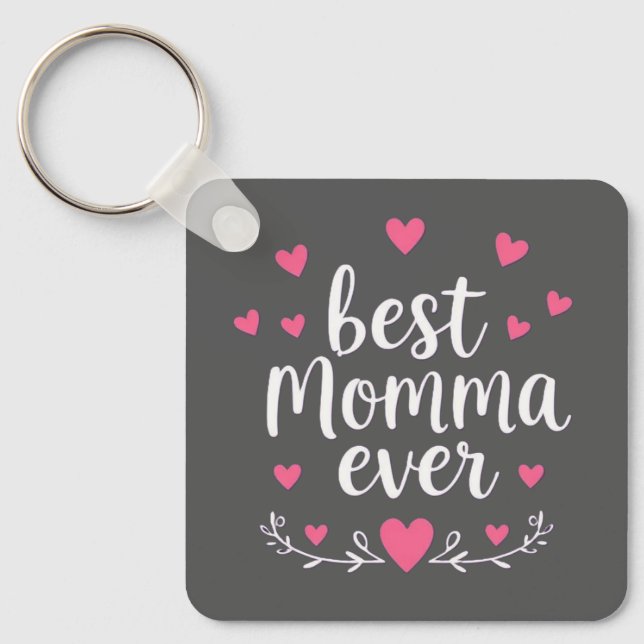 Llavero mejor mamá gris (Anverso)
