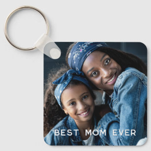 Llavero Mejor Mamá Personalizado con Dos Fotos