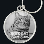 Llavero Mejor Mascota de papá de gato moderno en la histor<br><div class="desc">Este diseño simple y clásico se compone de tipografía de la serif y agrega una foto personalizado</div>