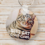 Llavero Mejor Mascota de papá de gato moderno en la histor<br><div class="desc">Este diseño simple y clásico se compone de tipografía de la serif y agrega una foto personalizado</div>