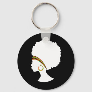Llavero Mejor mujer afroamericana de tela de pelo natural