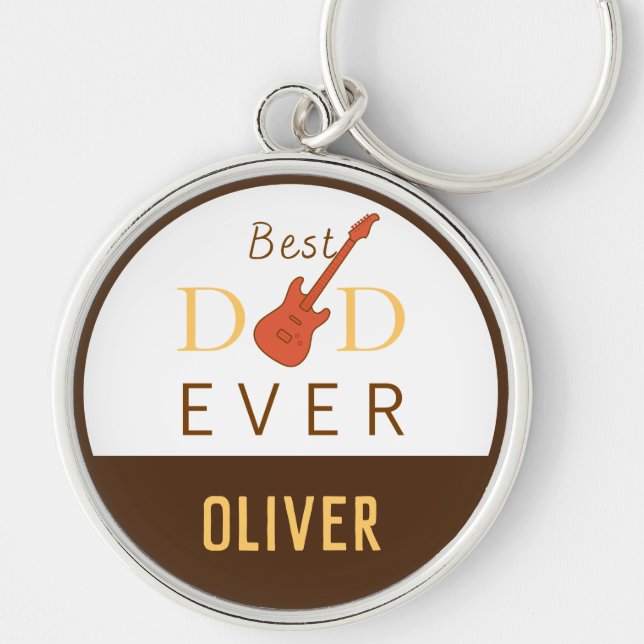 Llavero Mejor Música de Papá Nunca Mantener El Día De Los  (Frente)