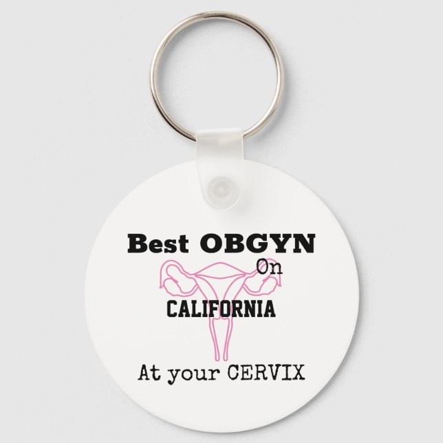 Llavero Mejor OBGYN en ginecólogo de nombre de ciudad (Anverso)