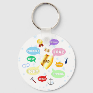 Llavero Mejor Palabra del Día del Padre Nubes de palabras 