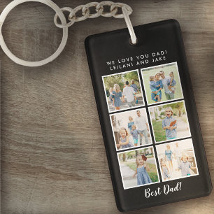 Llavero ¡Mejor papá! 6 fotos con mensaje Personalizado