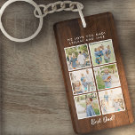 Llavero ¡Mejor papá! 6 Fotos Mensaje Personalizado Madera<br><div class="desc">El mejor tipo de letra del guión de papá con 6 ranuras familiares para fotos junto con un mensaje personalizado para tu número 1 papá.</div>