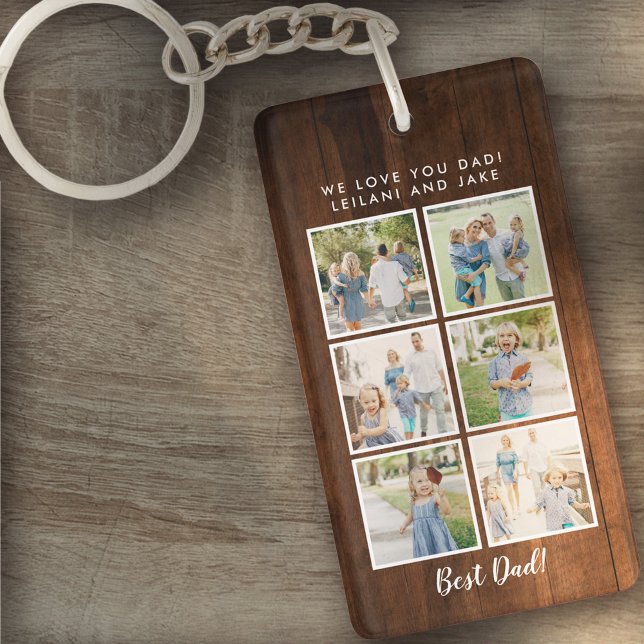Llavero ¡Mejor papá! 6 Fotos Mensaje Personalizado Madera  (Subido por el creador)