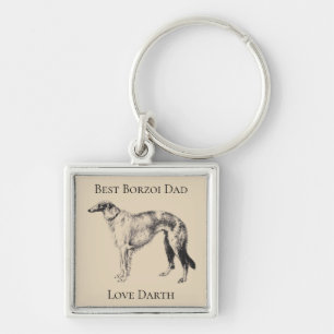 Llavero Mejor Papá Borzoi Personalizado