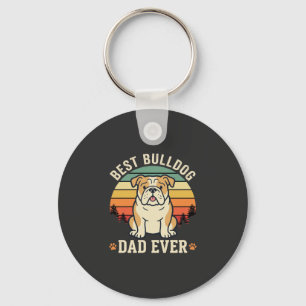 Llavero Mejor papá Bulldog Retro Vector