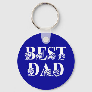 Llavero Mejor papá con banderas de texto blanco