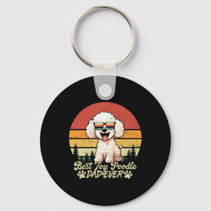 Llavero Mejor papá de caniche toy blanco de todos los tiem