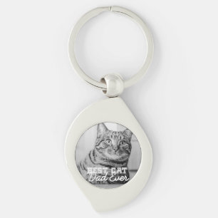 Llavero Mejor papá de gato moderno personalizado foto de m