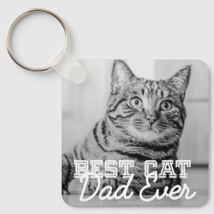 Llavero Mejor papá de gato moderno personalizado foto de m