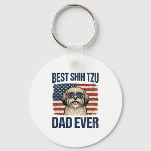 Llavero Mejor papá de Shih Tzu patriota perruno