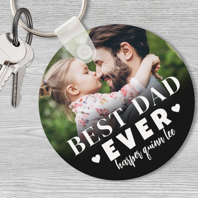 Llavero Mejor Papá del Mundo Foto (Best Dad Ever Photo keychain)