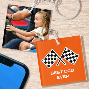 Llavero Mejor Papá del Mundo Foto Carreras Banderas a Cuad
