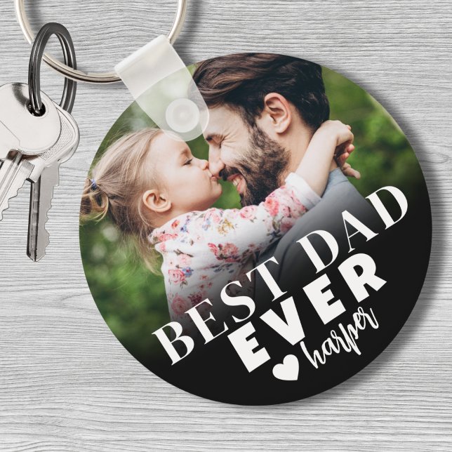 Llavero Mejor Papá del Mundo Foto Personalizada (Best Dad Ever Personalized Photo keychain)