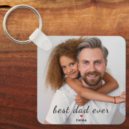 Llavero Mejor Papá del Mundo Imágenes de Dos Fotos con Cor