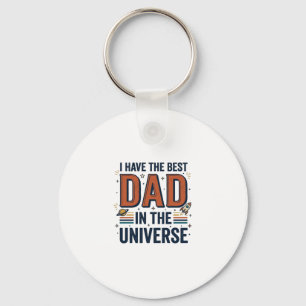 Llavero Mejor Papá del Universo Diseño de Vector Espacial_