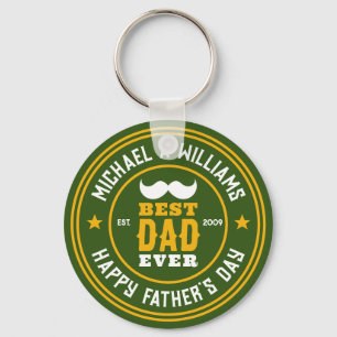 Llavero Mejor Papá Día del Padre en la Insignia Retro Vint