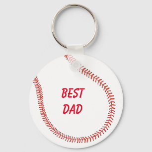 Llavero Mejor papá en cadenas de diseño de beisbol rojo