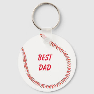 Llavero Mejor papá en cadenas de diseño de beisbol rojo