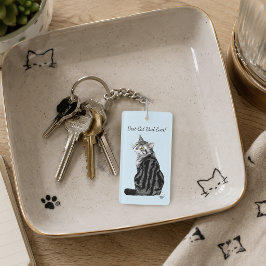 Llavero Mejor papá gato de todos los tiempos Tabby platead