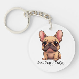 Llavero Mejor Papá Perrito Bulldog Francés Mascota Perro A