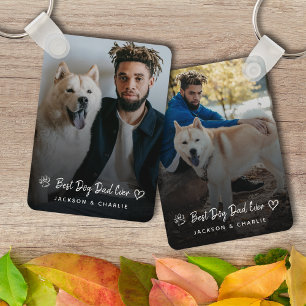 Llavero Mejor Papá Perro del Mundo Corazón de Pata Foto y