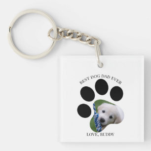 Llavero Mejor Papá Perro del Mundo Foto Huella de Pezuña 