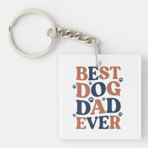 Llavero Mejor Papá Perro del Mundo Tipografía Huella Regal