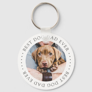 Llavero Mejor Papá Perro Elegante Foto Personalizado Simpl