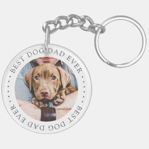 Llavero Mejor Papá Perro Elegante Foto Personalizado Simpl