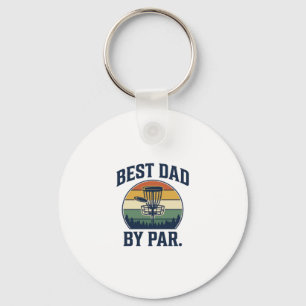 Llavero Mejor Papá Por Disc Golf Diseño Vintage Atardecer_