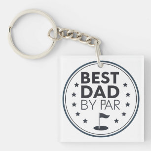 Llavero Mejor Papá por Par Diseño de Insignia de Golf