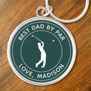 Llavero Mejor Papá Por Par Golfer Nombre Personalizado
